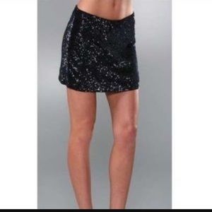 Haute Hippie Sequin Skirt Black